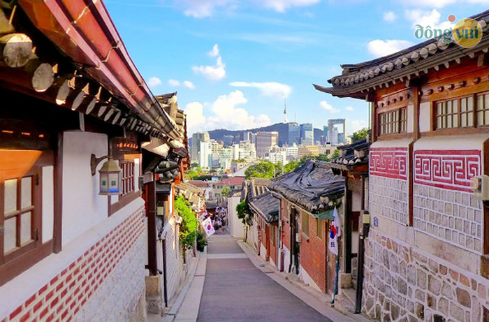 Khung cảnh làng cổ Namsangol Hanok